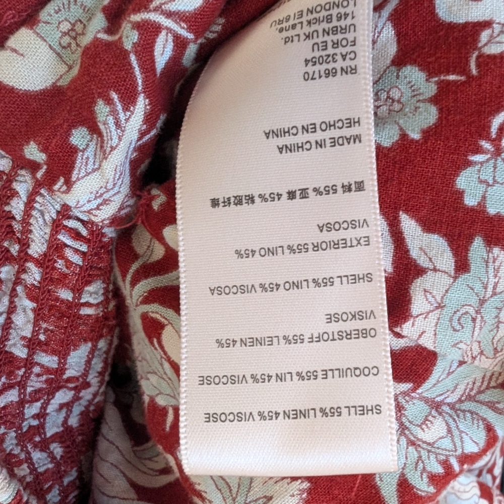 FREE PEOPLE Sunday Set 2-Piece Floral Linen Blend Size Small Boho Beach - Picture 7 of 11
